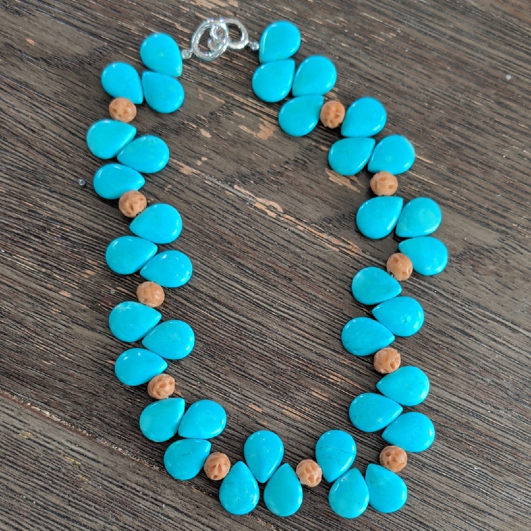 Beautiful Ciner Signed Turquoise And Brown Beaded Necklace 55$
